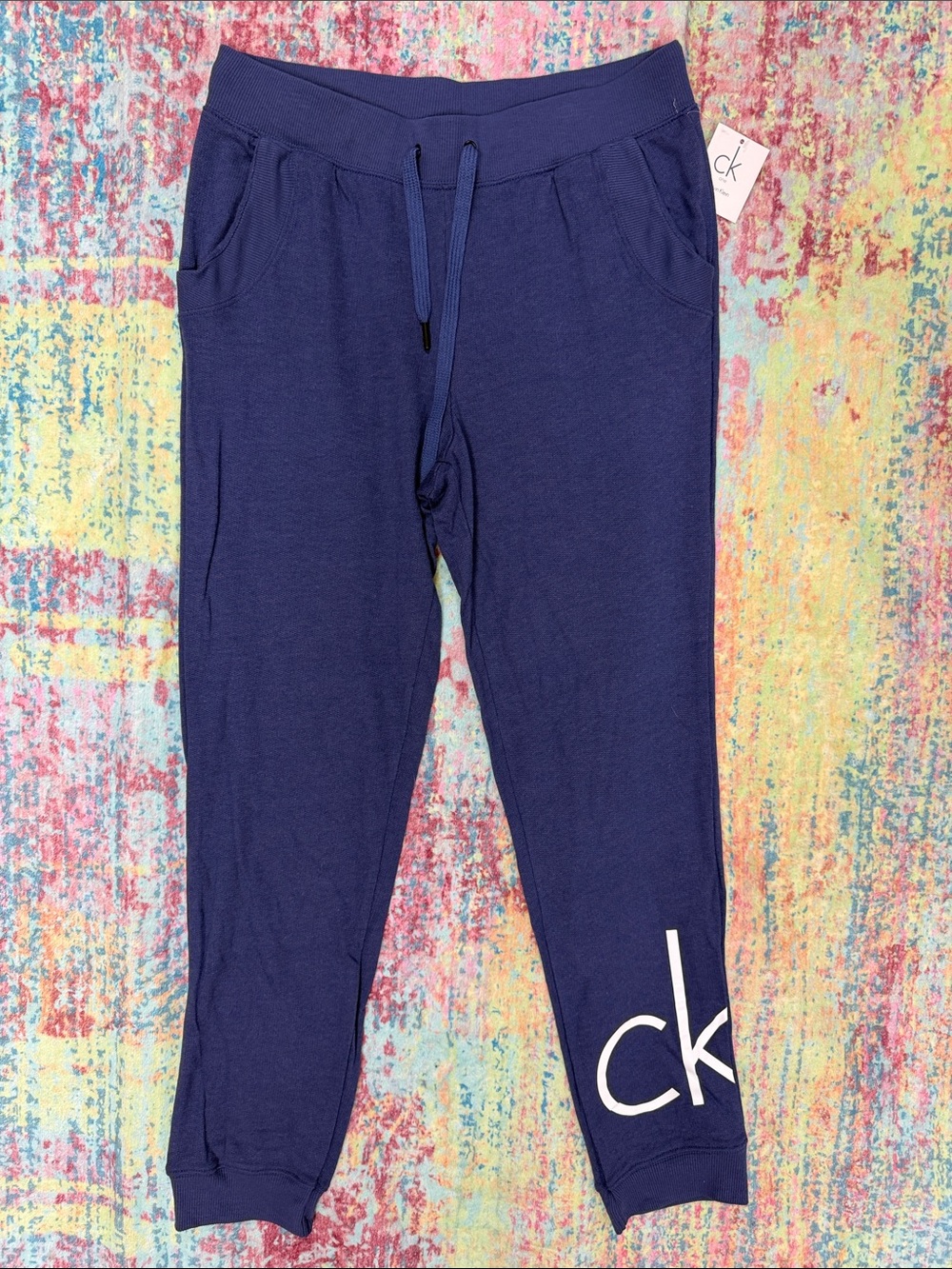 🇺🇸Calvin Klein Kids Navy Blue Jogger Sweatpants with CK Logo